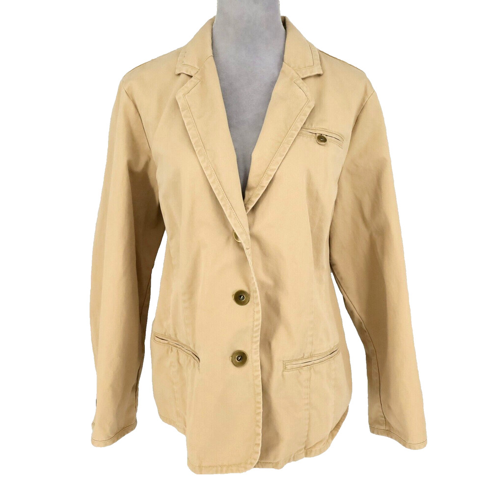 Coldwater Creek Jacket Plus Size 20 22 Beige Cotton Twill Casual Gorpcore
